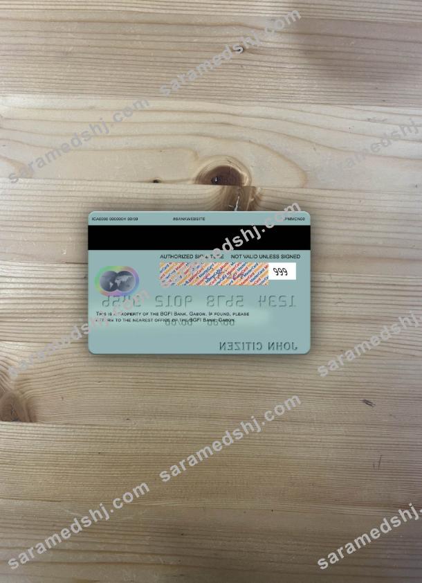 Gabon BGFI Bank mastercard photolook back